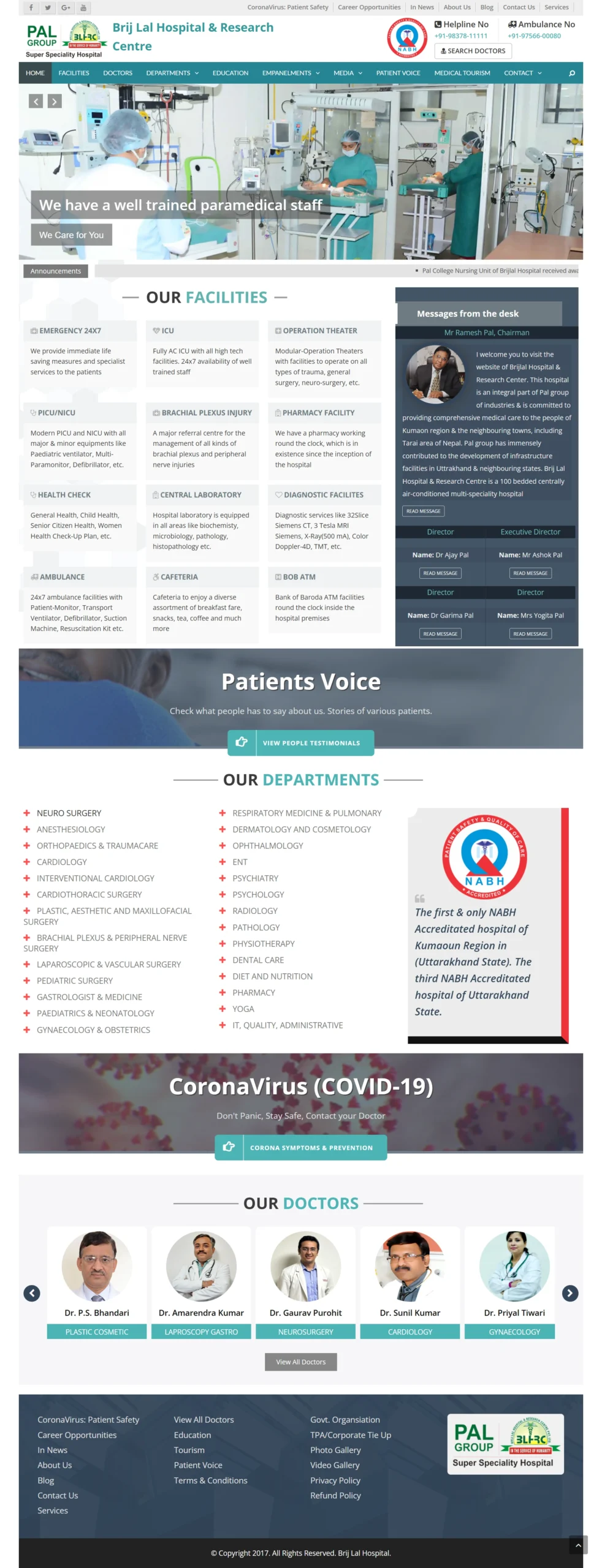 Hospital Website Portfolio