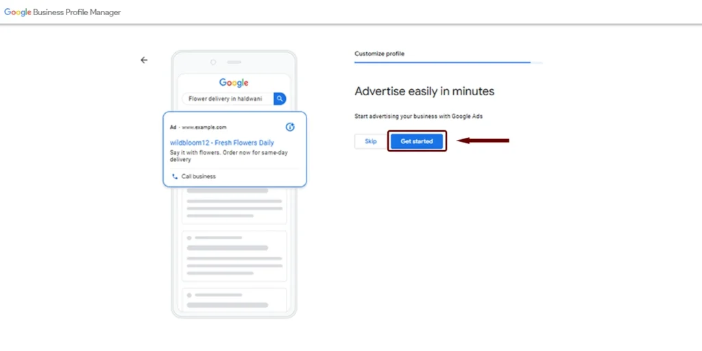 Optional Ads prompt https://algomindsdigital.com/free-business-listing-on-google-guide/