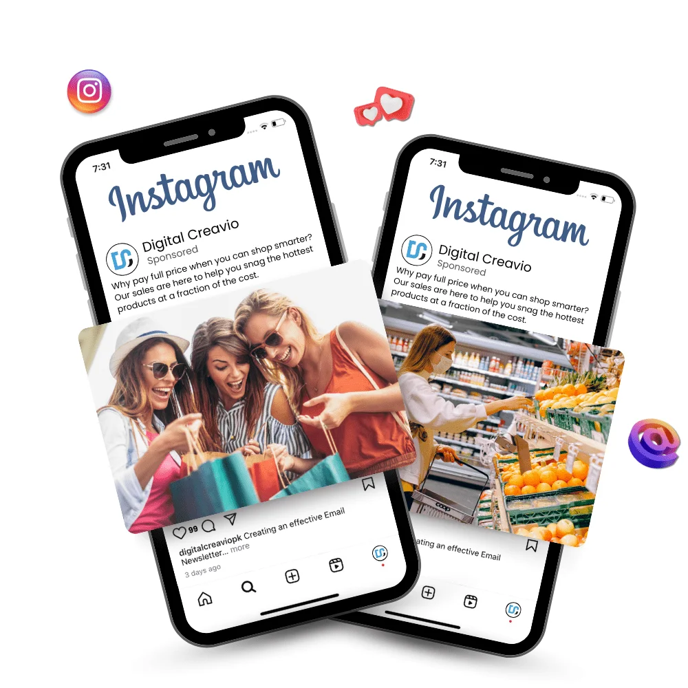 Instagram Ads services for engagement, leads and sales growth with targeted social media advertising
