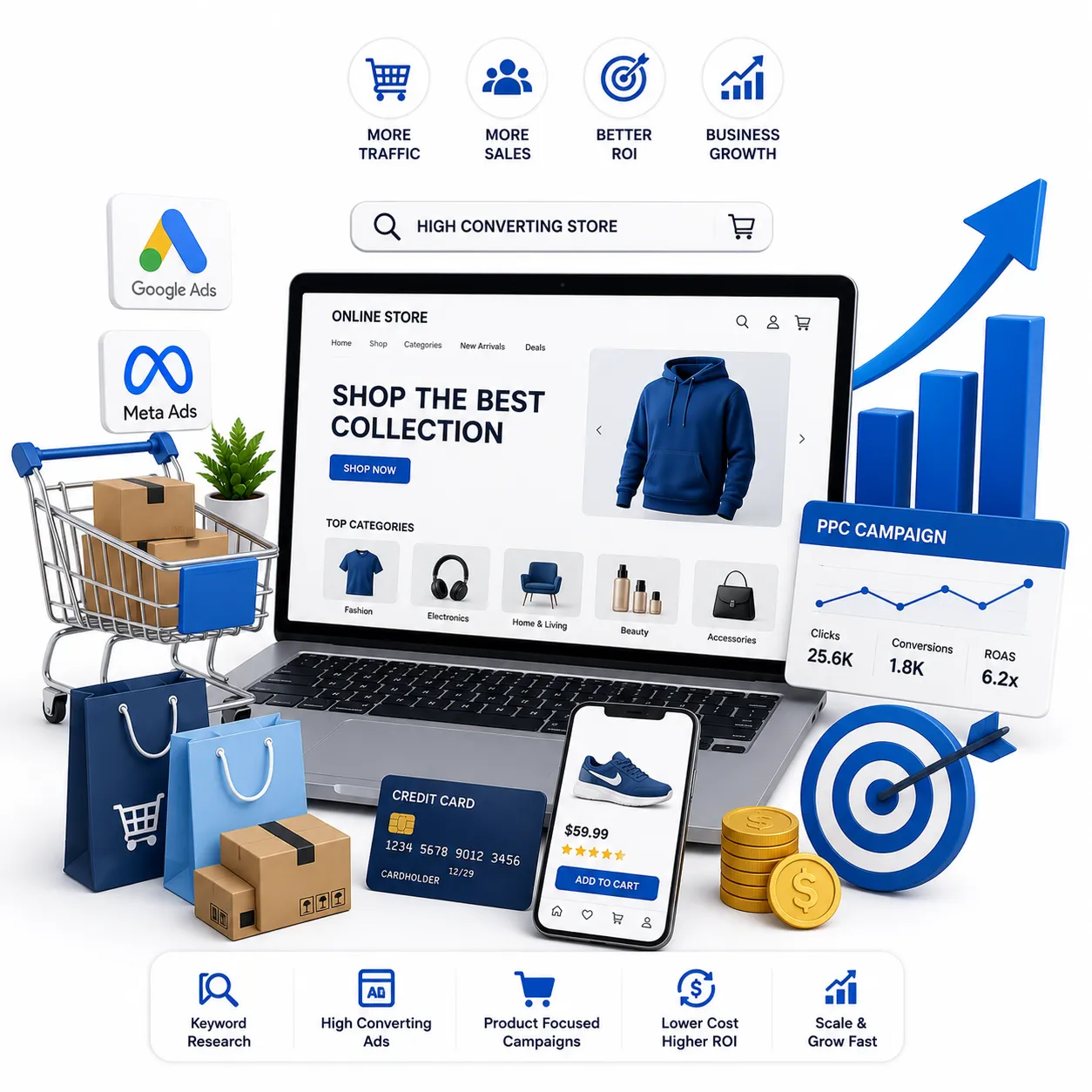 Ecommerce PPC Services to Increase Sales and ROI for Online Stores