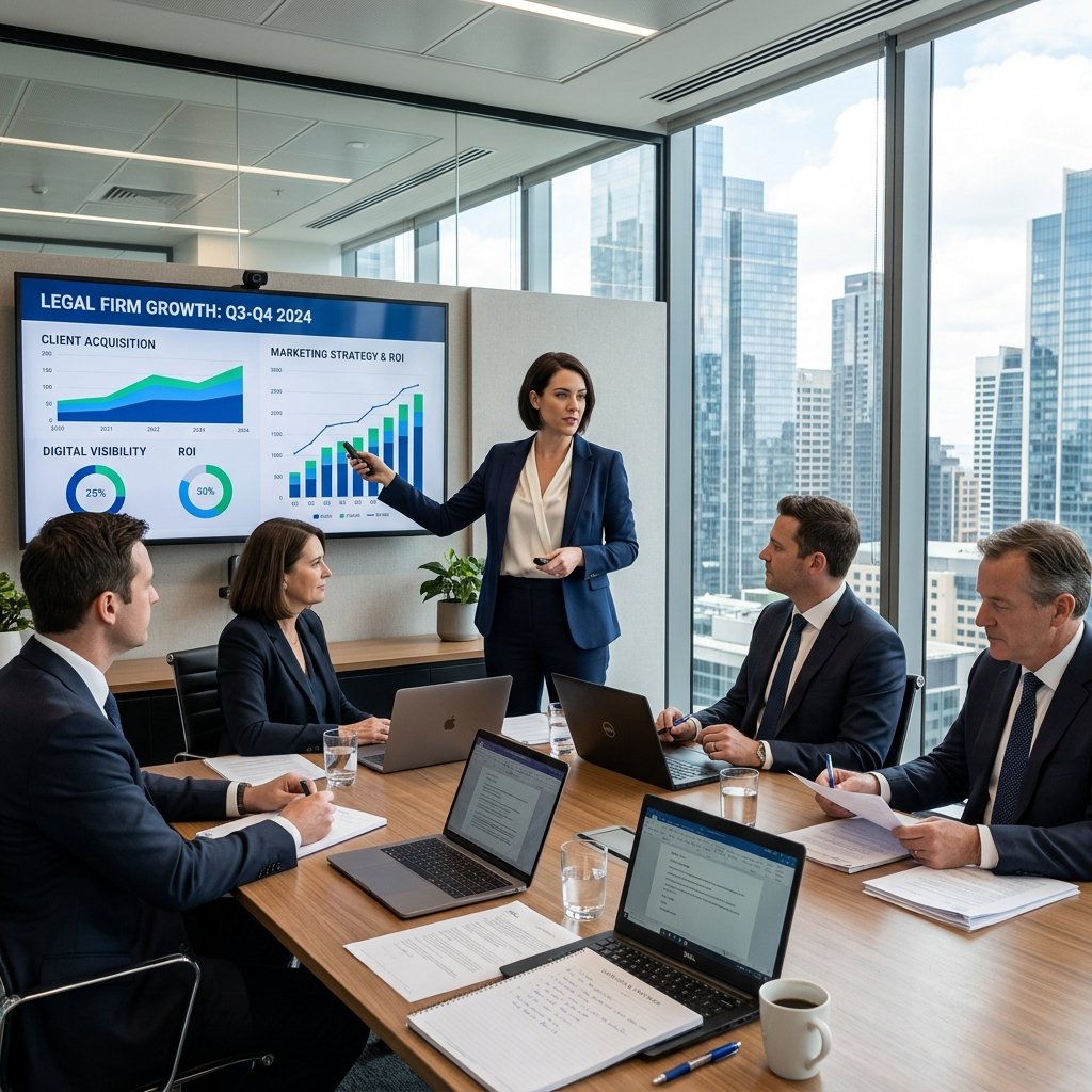 Law firm legal marketing strategy and digital analytics consultation meeting